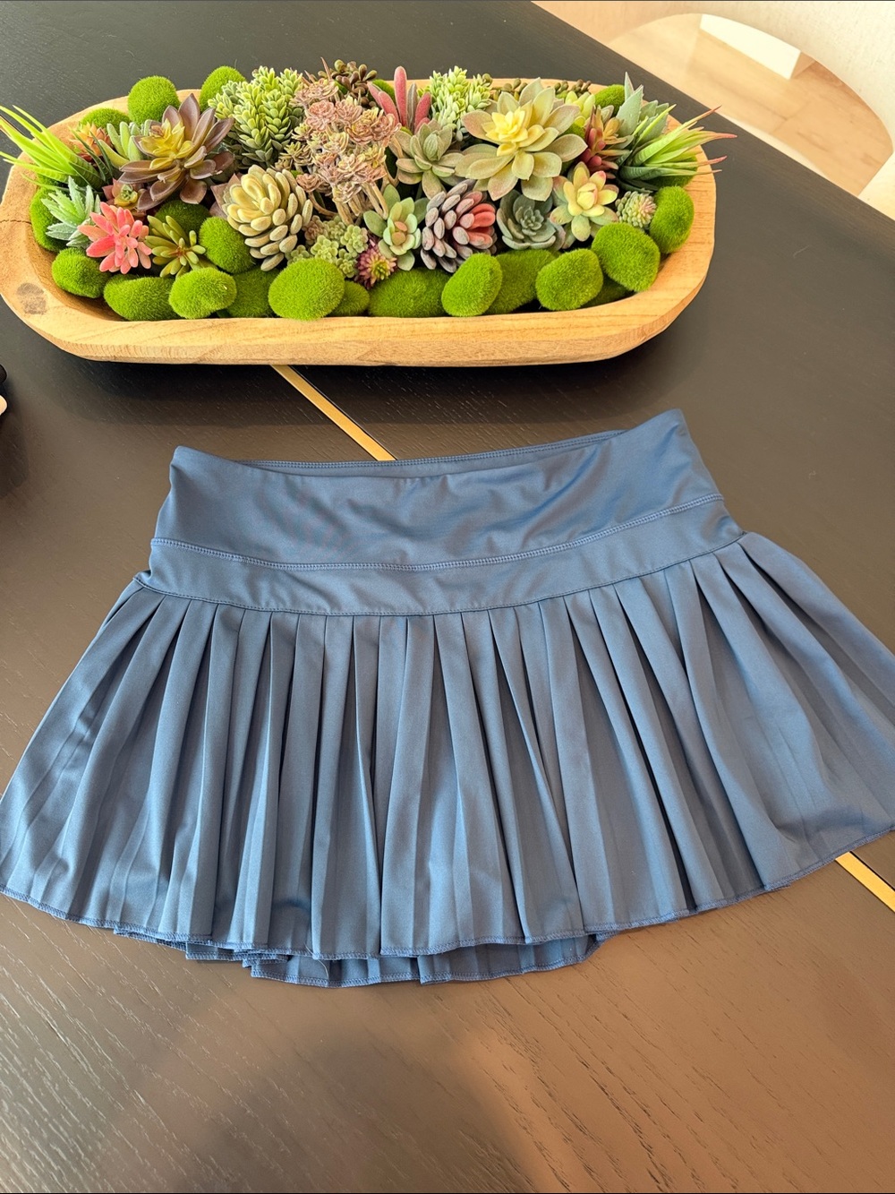 Pleated Mini Skirt in Blue – Sleek A-Line Style